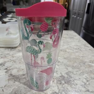 Tervis Double Walled Pink Lidded Flamingo Tumbler